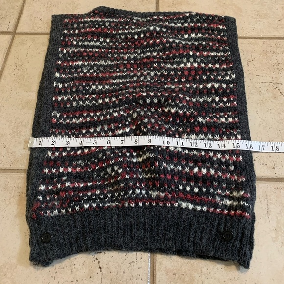 Vintage Ms. Sheryl Fair Isle Sweater L | Gray Red White Knit Pullover Chunky 80s - Picture 5 of 7